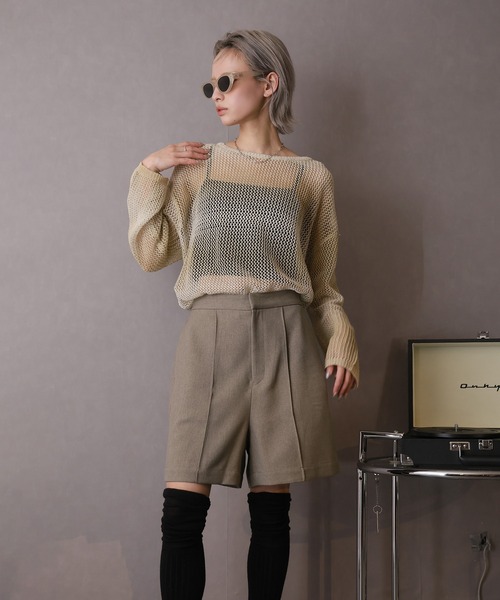 Doula Doula（ドゥーラドゥーラ）の「ピンタックショートパンツ（その他パンツ・レディース・モカ/ブラック/ライトベージュ/グレー・マルチサイズ）」の22枚目の写真