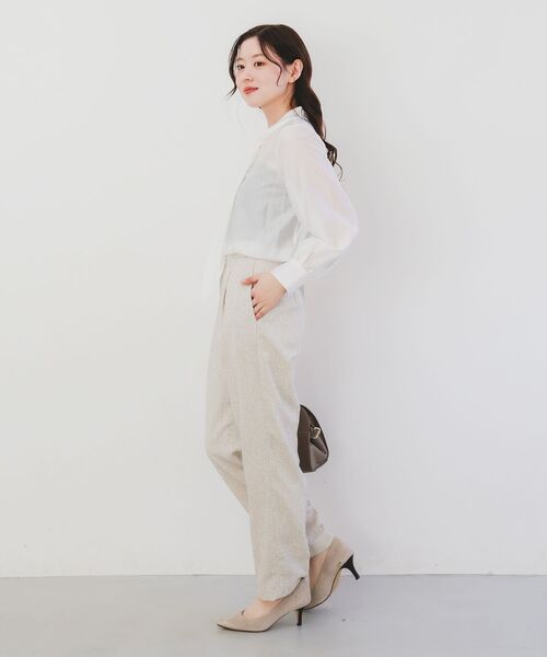 le.coeur blanc（ルクールブラン）の「セミダルドレープクロスボウタイブラウス（シャツ/ブラウス・レディース・オフホワイト/ブラック・38）」の10枚目の写真