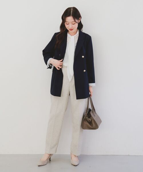 le.coeur blanc（ルクールブラン）の「セミダルドレープクロスボウタイブラウス（シャツ/ブラウス・レディース・オフホワイト/ブラック・38）」の12枚目の写真