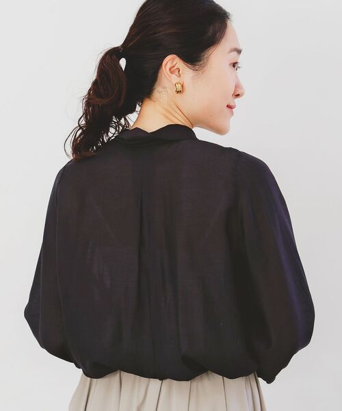 le.coeur blanc（ルクールブラン）の「セミダルドレープクロスボウタイブラウス（シャツ/ブラウス・レディース・オフホワイト/ブラック・38）」の16枚目の写真