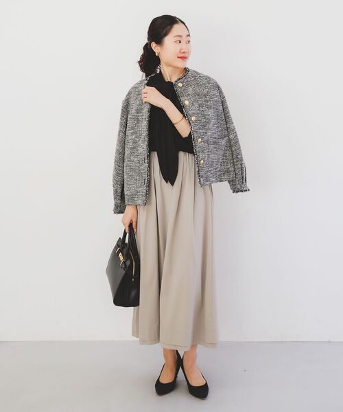 le.coeur blanc（ルクールブラン）の「セミダルドレープクロスボウタイブラウス（シャツ/ブラウス・レディース・オフホワイト/ブラック・38）」の21枚目の写真