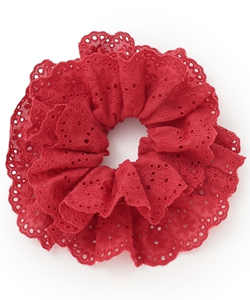 petit main(プティマイン)の「ボリュームレースシュシュ(シュシュ・キッズ・オフホワイト/レッド・F)」の5枚目の写真