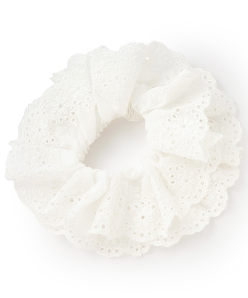 petit main(プティマイン)の「ボリュームレースシュシュ(シュシュ・キッズ・オフホワイト/レッド・F)」の6枚目の写真