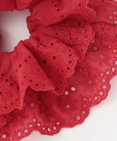 petit main(プティマイン)の「ボリュームレースシュシュ(シュシュ・キッズ・オフホワイト/レッド・F)」の8枚目の写真