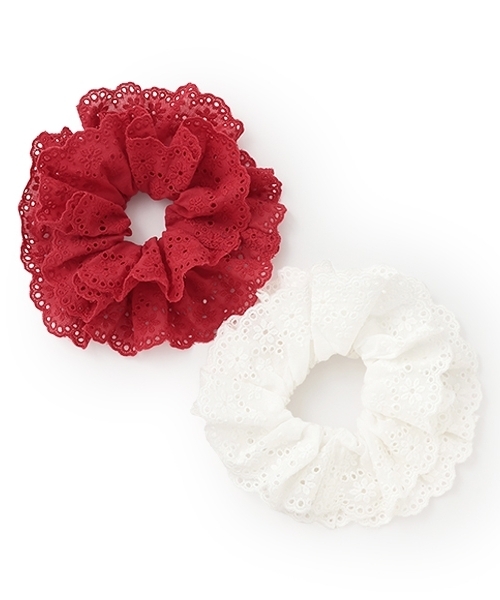 petit main(プティマイン)の「ボリュームレースシュシュ(シュシュ・キッズ・オフホワイト/レッド・F)」の9枚目の写真