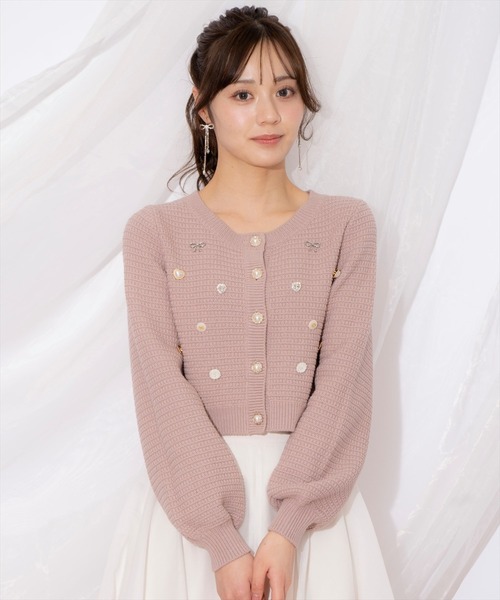 WILLSELECTION(ウィルセレクション)の「シャイニービジューカーディガン(カーディガン/ボレロ・レディース・ブラック/ピンク/オフホワイト・FREE)」の3枚目の写真