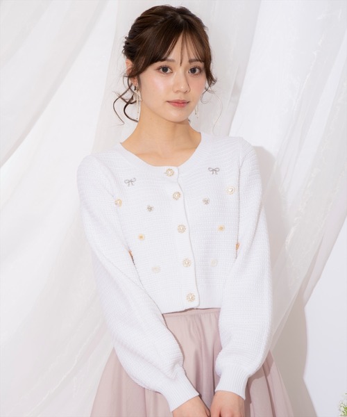 WILLSELECTION(ウィルセレクション)の「シャイニービジューカーディガン(カーディガン/ボレロ・レディース・ブラック/ピンク/オフホワイト・FREE)」の11枚目の写真