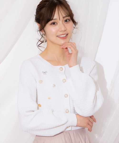 WILLSELECTION(ウィルセレクション)の「シャイニービジューカーディガン(カーディガン/ボレロ・レディース・ブラック/ピンク/オフホワイト・FREE)」の9枚目の写真