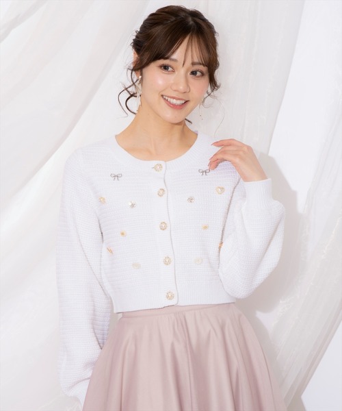 WILLSELECTION(ウィルセレクション)の「シャイニービジューカーディガン(カーディガン/ボレロ・レディース・ブラック/ピンク/オフホワイト・FREE)」の8枚目の写真