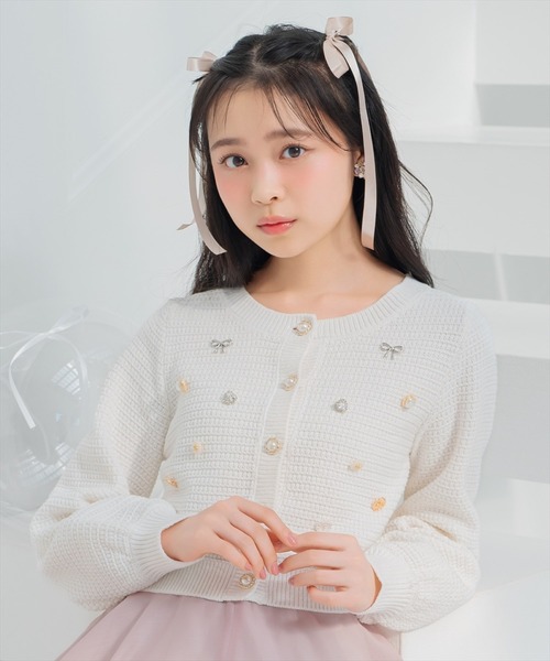 WILLSELECTION(ウィルセレクション)の「シャイニービジューカーディガン(カーディガン/ボレロ・レディース・ブラック/ピンク/オフホワイト・FREE)」の4枚目の写真