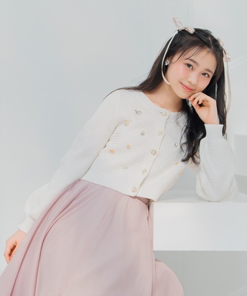 WILLSELECTION(ウィルセレクション)の「シャイニービジューカーディガン(カーディガン/ボレロ・レディース・ブラック/ピンク/オフホワイト・FREE)」の5枚目の写真