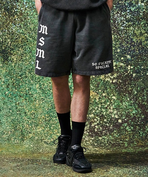 MSML（エムエスエムエル）の「VINTAGE GARMENT DYE SWEAT SHORTS（スウェットパンツ・メンズ・レッド/ブラック・XL/L/M/S）」の2枚目の写真