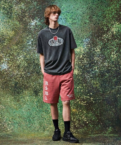 MSML（エムエスエムエル）の「VINTAGE GARMENT DYE SWEAT SHORTS（スウェットパンツ・メンズ・レッド/ブラック・XL/L/M/S）」の9枚目の写真