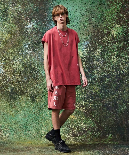 MSML（エムエスエムエル）の「VINTAGE GARMENT DYE SWEAT SHORTS（スウェットパンツ・メンズ・レッド/ブラック・XL/L/M/S）」の5枚目の写真
