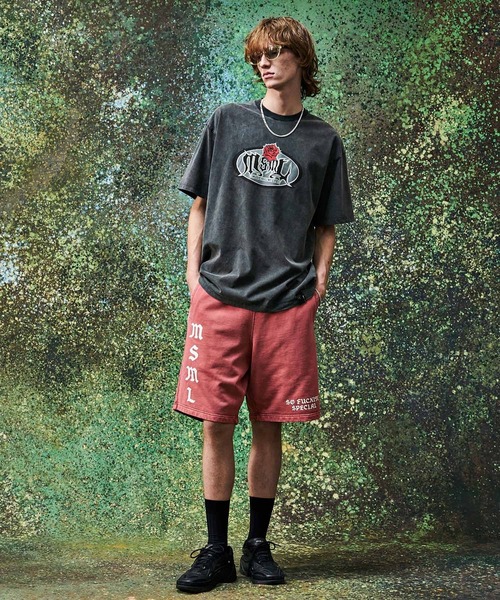 MSML（エムエスエムエル）の「VINTAGE GARMENT DYE SWEAT SHORTS（スウェットパンツ・メンズ・レッド/ブラック・XL/L/M/S）」の6枚目の写真