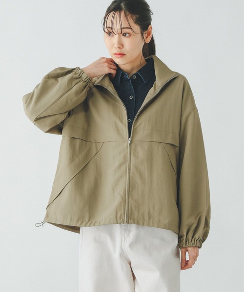 GLOBAL WORK（グローバルワーク）の「撥水軽やかスタンドブルゾン/253525（ブルゾン・レディース・アイボリー/オリーブ/ブラック・SHORT/REGULAR）」の14枚目の写真