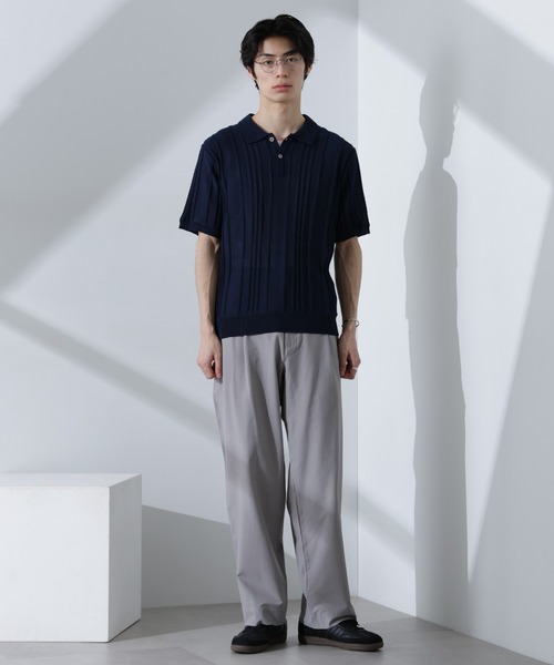 NANO universe（ナノユニバース）の「ストライプニットポロ　半袖（ポロシャツ・メンズ・ダークグリーン/レンガ/ネイビー・XL/L/M）」の16枚目の写真