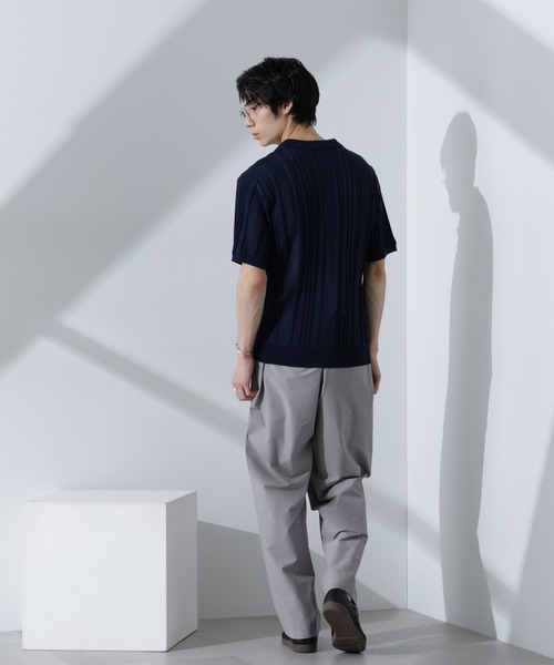 NANO universe（ナノユニバース）の「ストライプニットポロ　半袖（ポロシャツ・メンズ・ダークグリーン/レンガ/ネイビー・XL/L/M）」の19枚目の写真