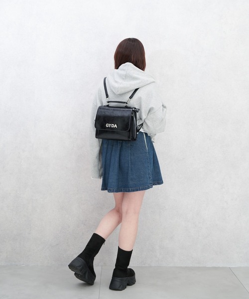 GYDA（ジェイダ）の「【GYDA/ジェイダ】 RHINESTONE LOGO SERIES　3wayミニリュック（バックパック/リュック・レディース・ブルー/ブラック/アイボリー・FREE）」の14枚目の写真