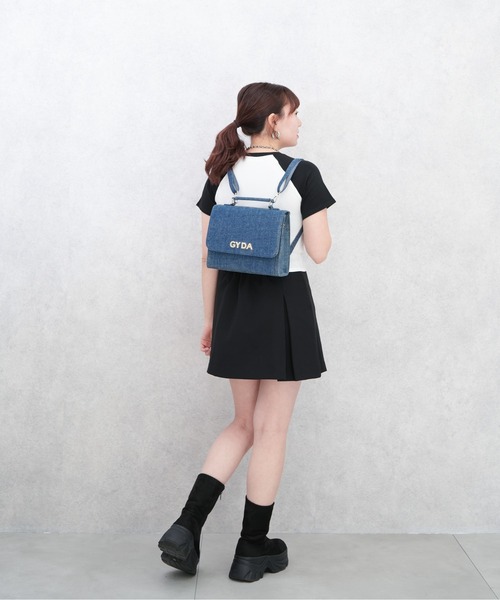 GYDA（ジェイダ）の「【GYDA/ジェイダ】 RHINESTONE LOGO SERIES　3wayミニリュック（バックパック/リュック・レディース・ブルー/ブラック/アイボリー・FREE）」の4枚目の写真