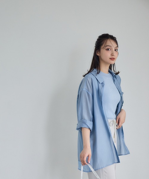 12Twelve Agenda(トゥエルブ アジェンダ)の「エアリーローンシアーシャツ(シャツ/ブラウス・レディース・オフホワイト/チャコールグレー・M)」の9枚目の写真