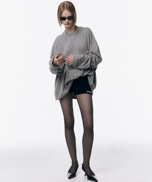 JOSE MOON(ジョゼムーン)の「LONG SLEEV OVER TSHIRT/ロングスリーブオーバーTシャツ(Tシャツ/カットソー・レディース・グレー/ブラック/ホワイト・FREE)」の4枚目の写真