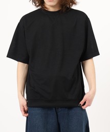 無地 テレコリブ ワイド ワッフル 半袖Tシャツ