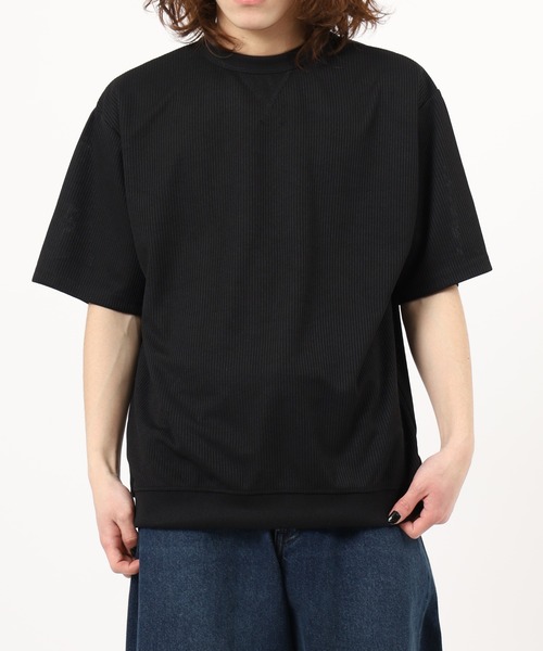 SAVAGE（サベージ）の「無地 テレコリブ ワイド ワッフル 半袖Tシャツ（Tシャツ/カットソー・メンズ・チャコールグレー/アイボリー/オリーブ/ネイビー/ブラック/ブラック系/ホワイト系/オリーブ系/グレー系/ネイビー系・L/LL/M）」の5枚目の写真