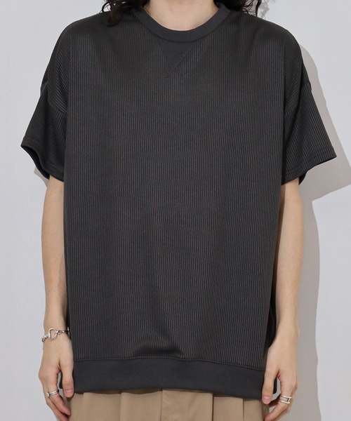 SAVAGE（サベージ）の「無地 テレコリブ ワイド ワッフル 半袖Tシャツ（Tシャツ/カットソー・メンズ・チャコールグレー/アイボリー/オリーブ/ネイビー/ブラック/ブラック系/ホワイト系/オリーブ系/グレー系/ネイビー系・L/LL/M）」の11枚目の写真