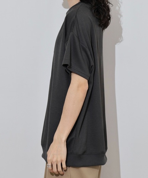 SAVAGE（サベージ）の「無地 テレコリブ ワイド ワッフル 半袖Tシャツ（Tシャツ/カットソー・メンズ・チャコールグレー/アイボリー/オリーブ/ネイビー/ブラック/ブラック系/ホワイト系/オリーブ系/グレー系/ネイビー系・L/LL/M）」の12枚目の写真