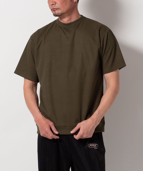 SAVAGE（サベージ）の「無地 テレコリブ ワイド ワッフル 半袖Tシャツ（Tシャツ/カットソー・メンズ・チャコールグレー/アイボリー/オリーブ/ネイビー/ブラック/ブラック系/ホワイト系/オリーブ系/グレー系/ネイビー系・L/LL/M）」の17枚目の写真