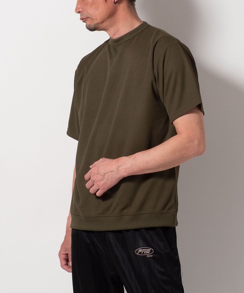 SAVAGE（サベージ）の「無地 テレコリブ ワイド ワッフル 半袖Tシャツ（Tシャツ/カットソー・メンズ・チャコールグレー/アイボリー/オリーブ/ネイビー/ブラック/ブラック系/ホワイト系/オリーブ系/グレー系/ネイビー系・L/LL/M）」の18枚目の写真