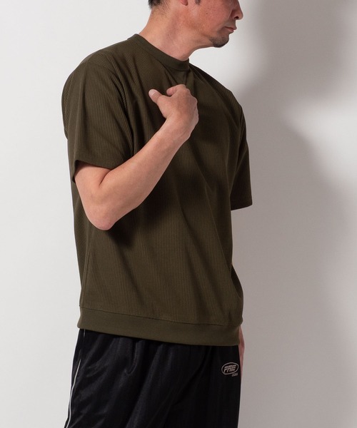 SAVAGE（サベージ）の「無地 テレコリブ ワイド ワッフル 半袖Tシャツ（Tシャツ/カットソー・メンズ・チャコールグレー/アイボリー/オリーブ/ネイビー/ブラック/ブラック系/ホワイト系/オリーブ系/グレー系/ネイビー系・L/LL/M）」の19枚目の写真