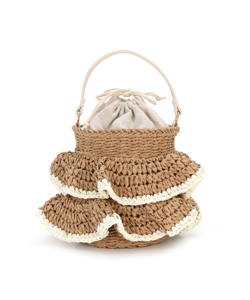 MIAN （ミアン）の「フリル2wayかごバッグ（かごバッグ・レディース・ベージュ/グレー/ブラック・FREE）」の8枚目の写真