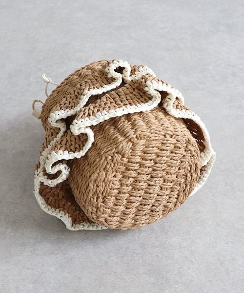 MIAN （ミアン）の「フリル2wayかごバッグ（かごバッグ・レディース・ベージュ/グレー/ブラック・FREE）」の4枚目の写真