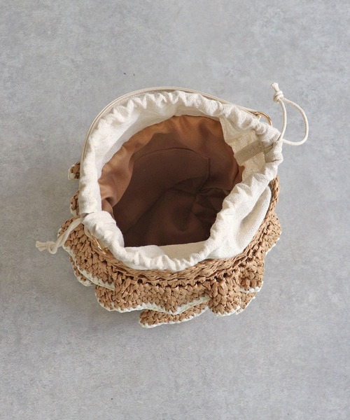 MIAN （ミアン）の「フリル2wayかごバッグ（かごバッグ・レディース・ベージュ/グレー/ブラック・FREE）」の5枚目の写真