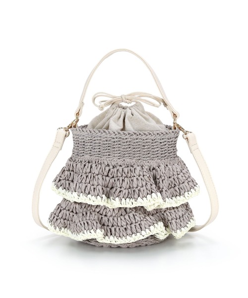 MIAN （ミアン）の「フリル2wayかごバッグ（かごバッグ・レディース・ベージュ/グレー/ブラック・FREE）」の14枚目の写真