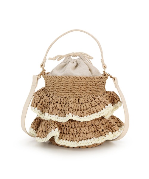 MIAN （ミアン）の「フリル2wayかごバッグ（かごバッグ・レディース・ベージュ/グレー/ブラック・FREE）」の16枚目の写真