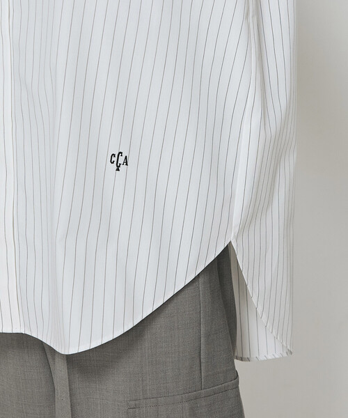 COMME CA（コムサ）の「ストライプタイプライター／バルキーオックスフォード シャツ（シャツ/ブラウス・レディース・ネイビー/ホワイト/ブルー・9号）」の19枚目の写真