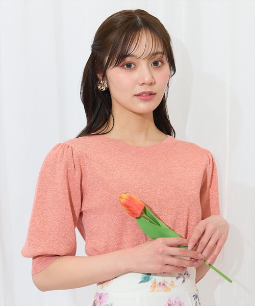 WILLSELECTION（ウィルセレクション）の「2WAYリボンラメニットプルオーバー（ニット/セーター・レディース・オフホワイト/ブラック/ピンク/オレンジ・FREE）」の4枚目の写真