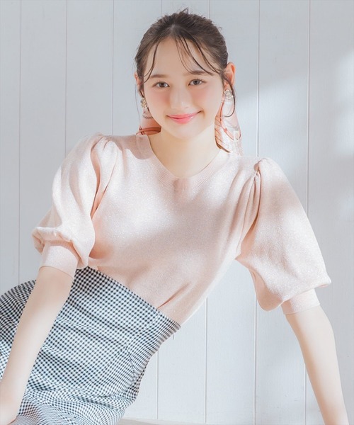 WILLSELECTION（ウィルセレクション）の「2WAYリボンラメニットプルオーバー（ニット/セーター・レディース・オフホワイト/ブラック/ピンク/オレンジ・FREE）」の16枚目の写真