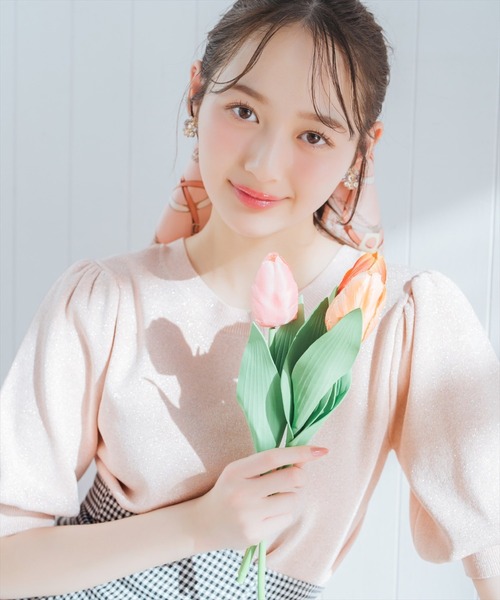 WILLSELECTION（ウィルセレクション）の「2WAYリボンラメニットプルオーバー（ニット/セーター・レディース・オフホワイト/ブラック/ピンク/オレンジ・FREE）」の12枚目の写真