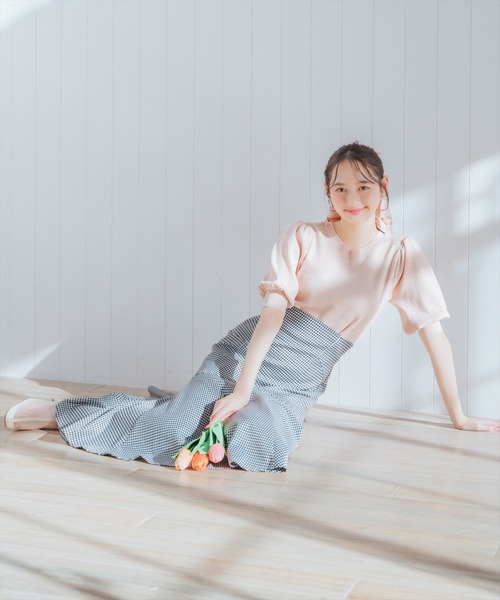 WILLSELECTION（ウィルセレクション）の「2WAYリボンラメニットプルオーバー（ニット/セーター・レディース・オフホワイト/ブラック/ピンク/オレンジ・FREE）」の6枚目の写真