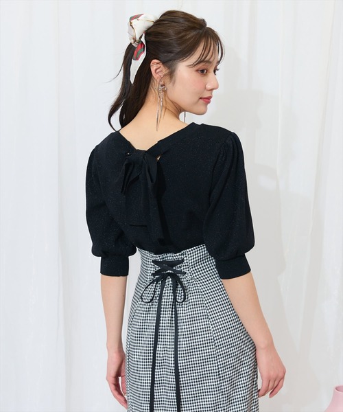 WILLSELECTION（ウィルセレクション）の「2WAYリボンラメニットプルオーバー（ニット/セーター・レディース・オフホワイト/ブラック/ピンク/オレンジ・FREE）」の21枚目の写真