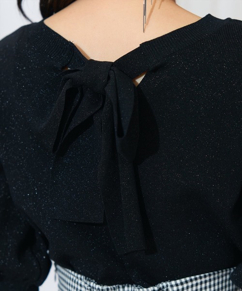 WILLSELECTION（ウィルセレクション）の「2WAYリボンラメニットプルオーバー（ニット/セーター・レディース・オフホワイト/ブラック/ピンク/オレンジ・FREE）」の19枚目の写真