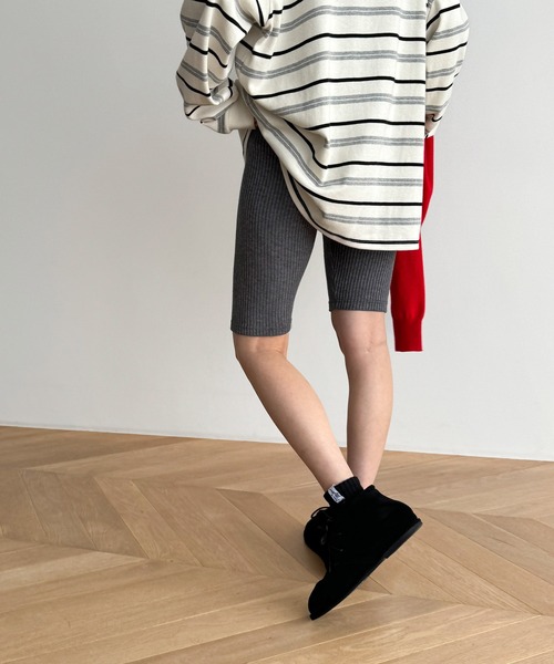 CANAL JEAN（キャナルジーン）の「El mar　リブバイカーレギンス（レギンス/スパッツ・レディース・チャコールグレー/ブラック・ONE SIZE）」の10枚目の写真