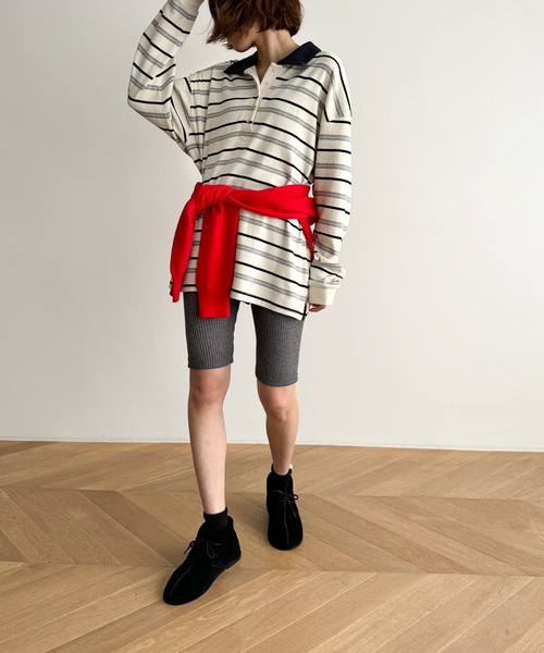 CANAL JEAN（キャナルジーン）の「El mar　リブバイカーレギンス（レギンス/スパッツ・レディース・チャコールグレー/ブラック・ONE SIZE）」の11枚目の写真