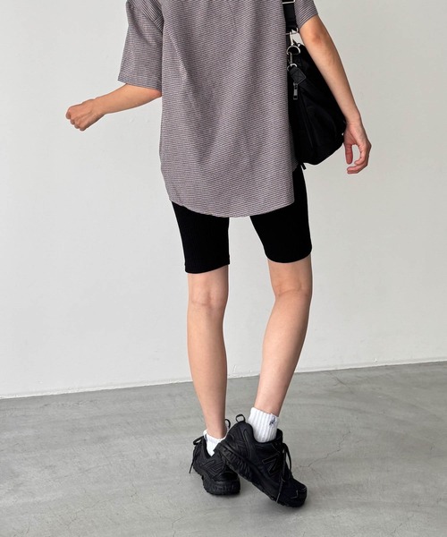 CANAL JEAN（キャナルジーン）の「El mar　リブバイカーレギンス（レギンス/スパッツ・レディース・チャコールグレー/ブラック・ONE SIZE）」の18枚目の写真