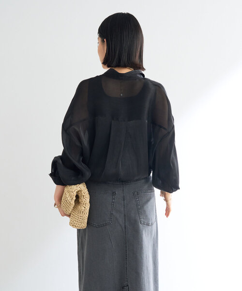 un dix cors(アンディコール)の「《軽やかな着心地》ソフトオーロララメシアーシャツ(シャツ/ブラウス・レディース・ブラック/アイボリー/ピンク・FREE)」の19枚目の写真