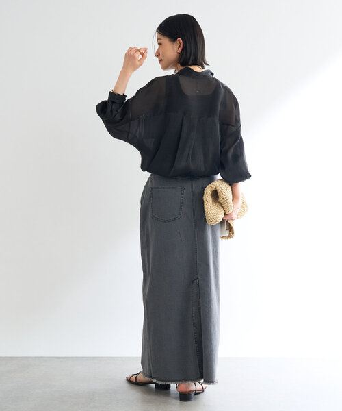 un dix cors(アンディコール)の「《軽やかな着心地》ソフトオーロララメシアーシャツ(シャツ/ブラウス・レディース・ブラック/アイボリー/ピンク・FREE)」の15枚目の写真